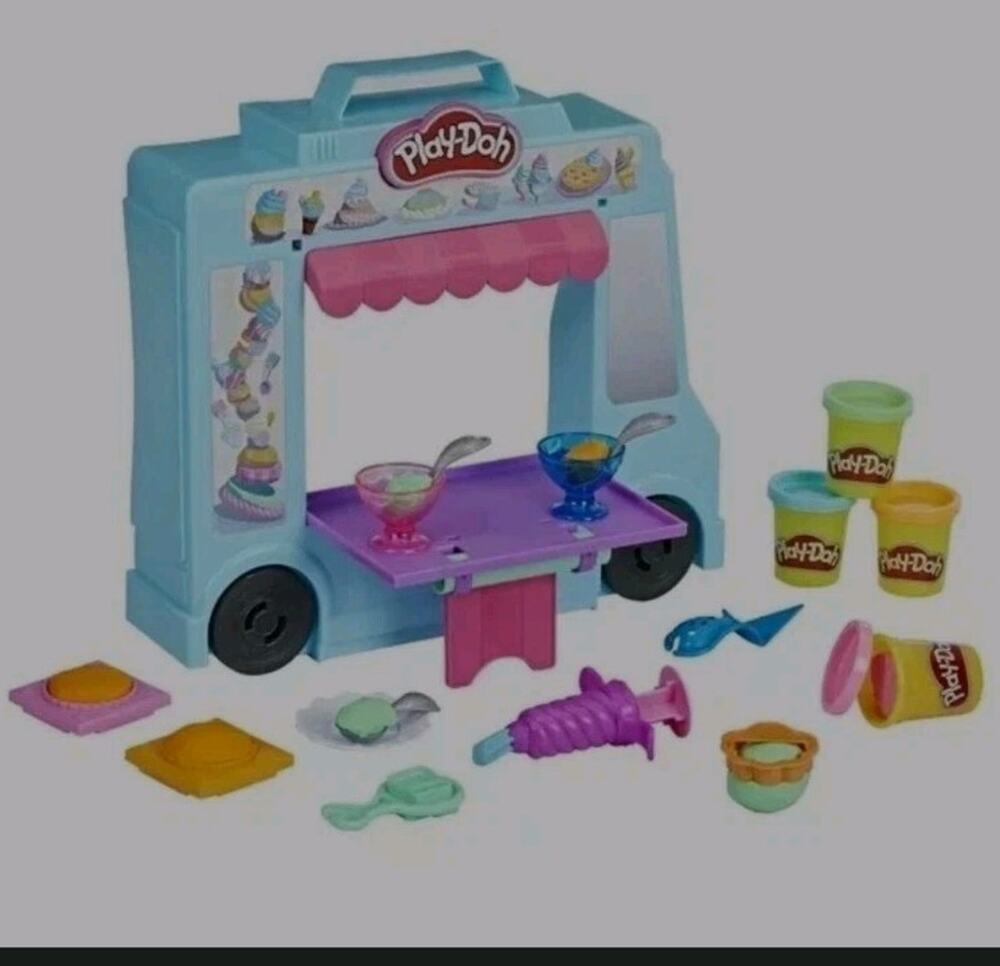 Play‑Doh Ice Cream Truck Playset F1390 Kids Pretend Toy Set Modeling Compound NE